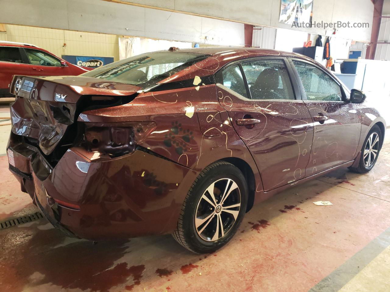 2020 Nissan Sentra Sv Maroon vin: 3N1AB8CV4LY238130