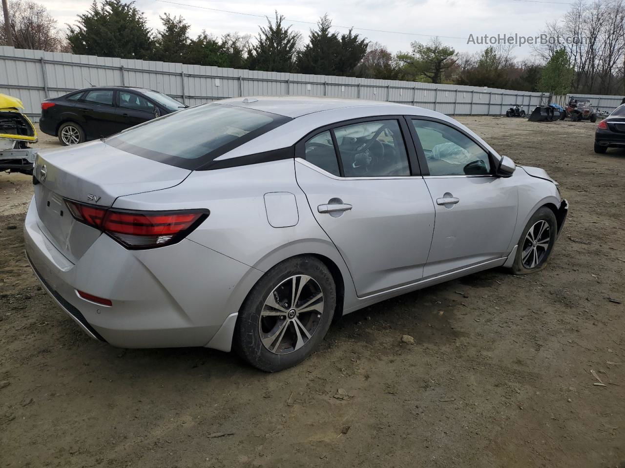 2020 Nissan Sentra Sv Серебряный vin: 3N1AB8CV4LY280359