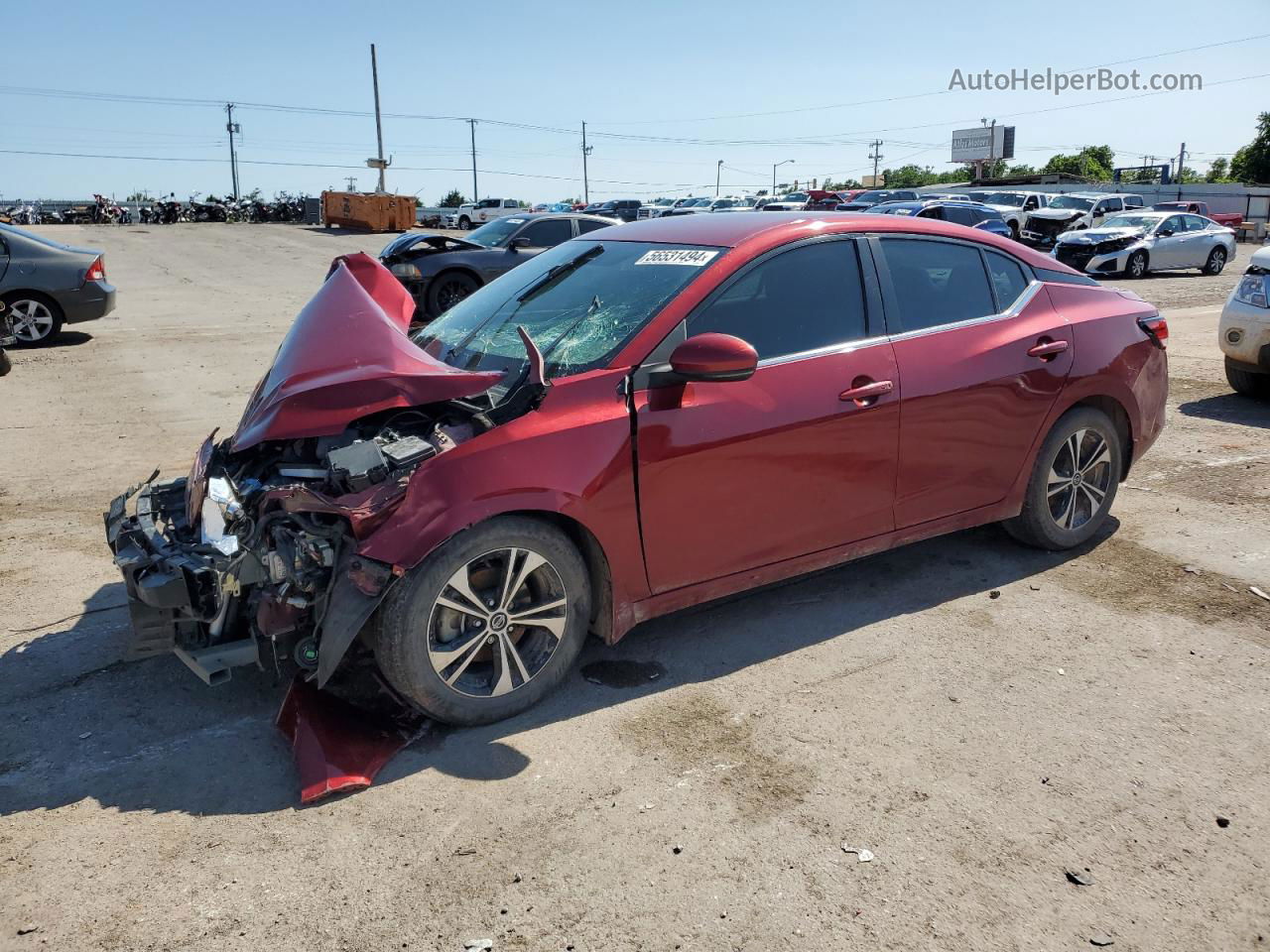 2020 Nissan Sentra Sv Red vin: 3N1AB8CV5LY221496