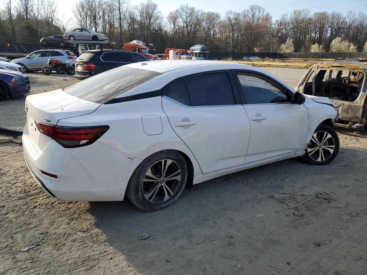 2020 Nissan Sentra Sv White vin: 3N1AB8CV5LY240257