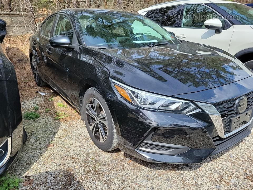 2021 Nissan Sentra Sv Черный vin: 3N1AB8CV5MY265225