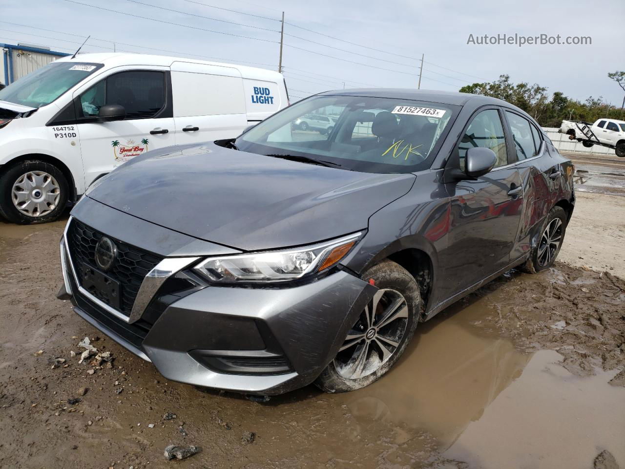 2021 Nissan Sentra Sv Серый vin: 3N1AB8CV5MY283465