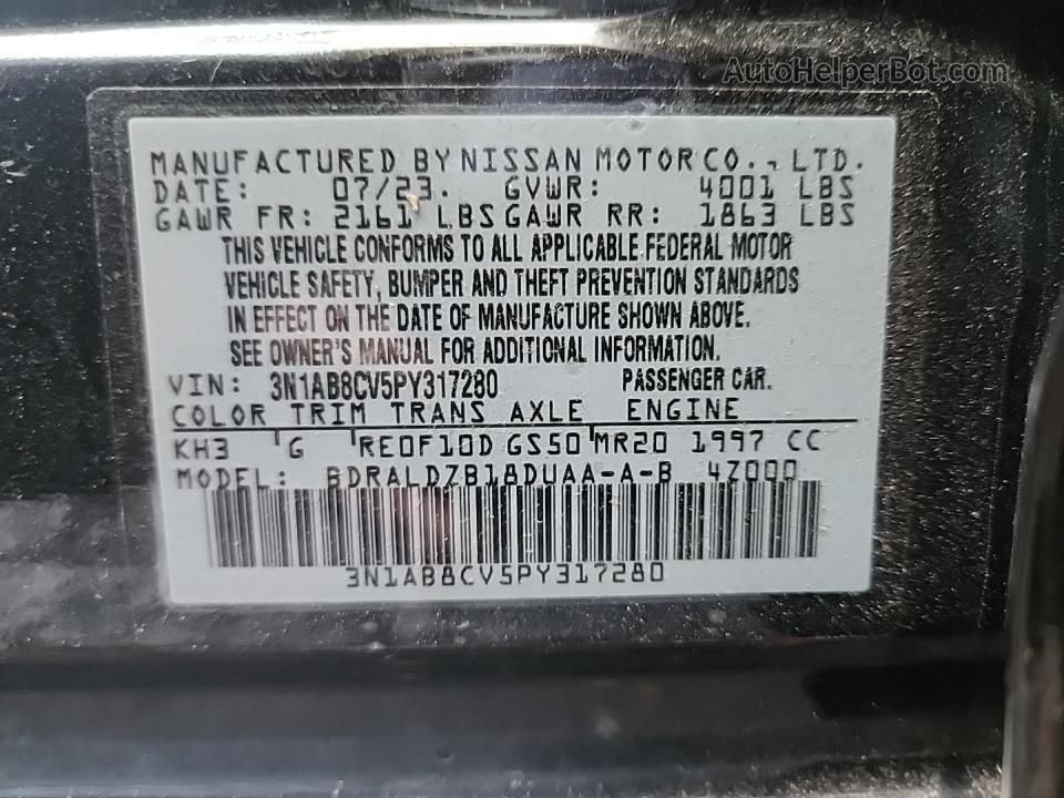 2023 Nissan Sentra Sv Black vin: 3N1AB8CV5PY317280