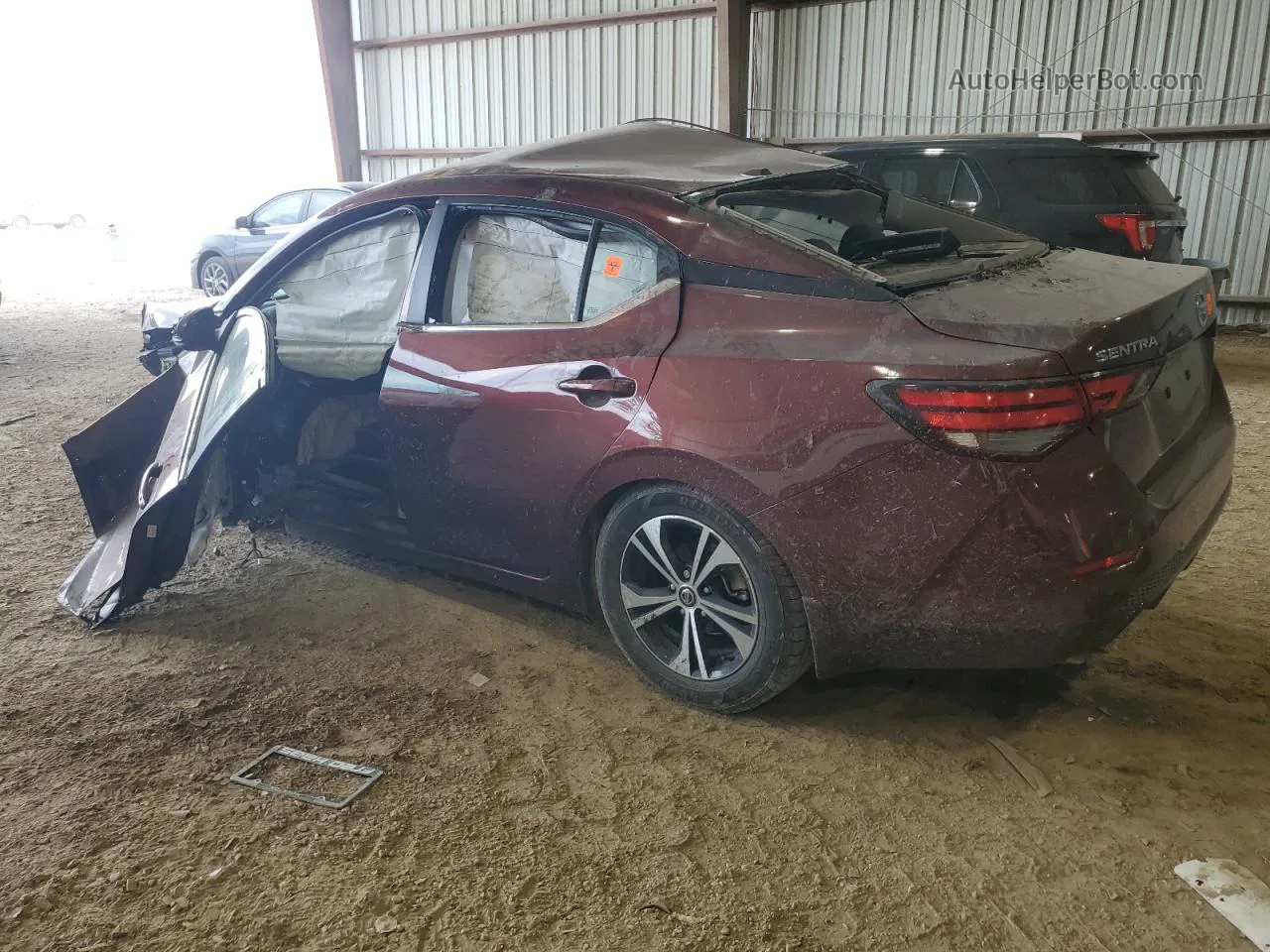 2020 Nissan Sentra Sv Maroon vin: 3N1AB8CV6LY227954