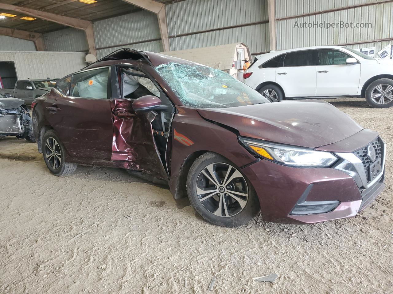 2020 Nissan Sentra Sv Maroon vin: 3N1AB8CV6LY227954