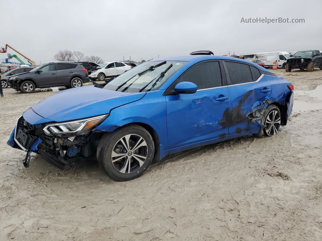 2020 Nissan Sentra Sv Blue vin: 3N1AB8CV6LY260386