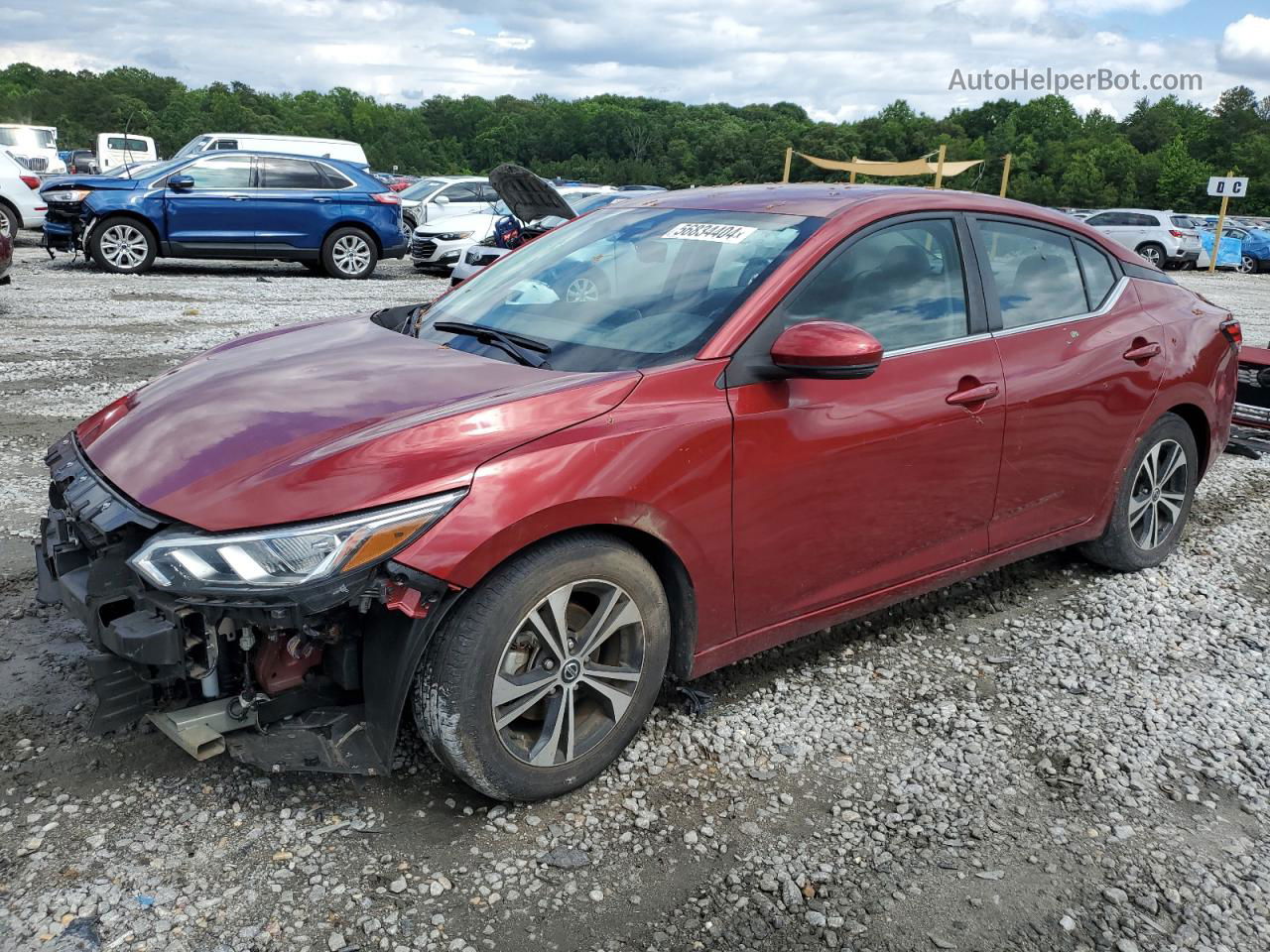 2020 Nissan Sentra Sv Red vin: 3N1AB8CV6LY296031