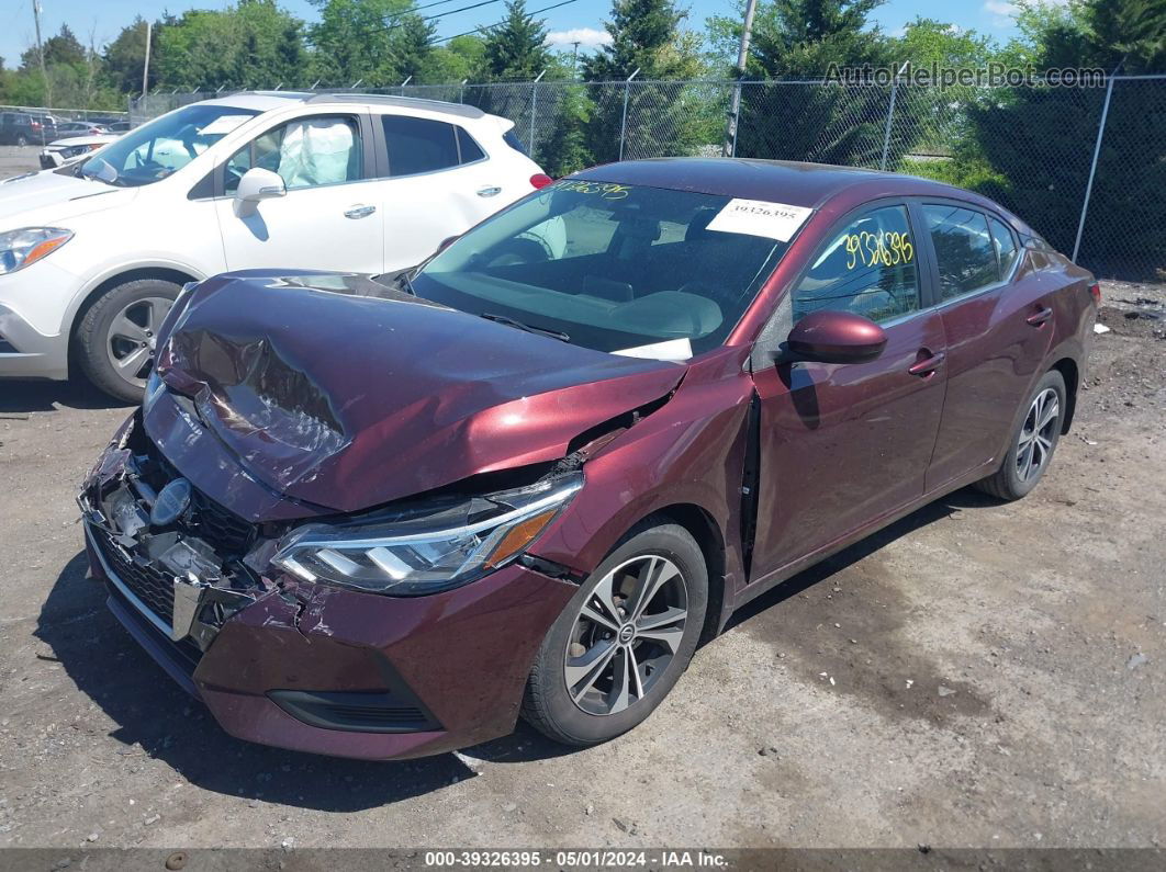 2021 Nissan Sentra Sv Xtronic Cvt Maroon vin: 3N1AB8CV6MY268330