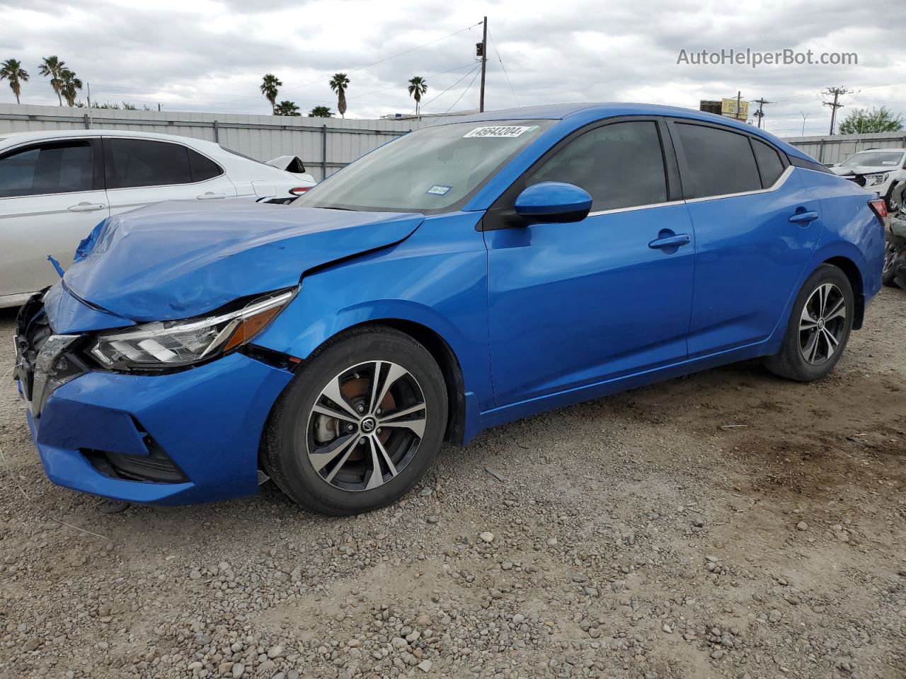 2021 Nissan Sentra Sv Синий vin: 3N1AB8CV6MY317414