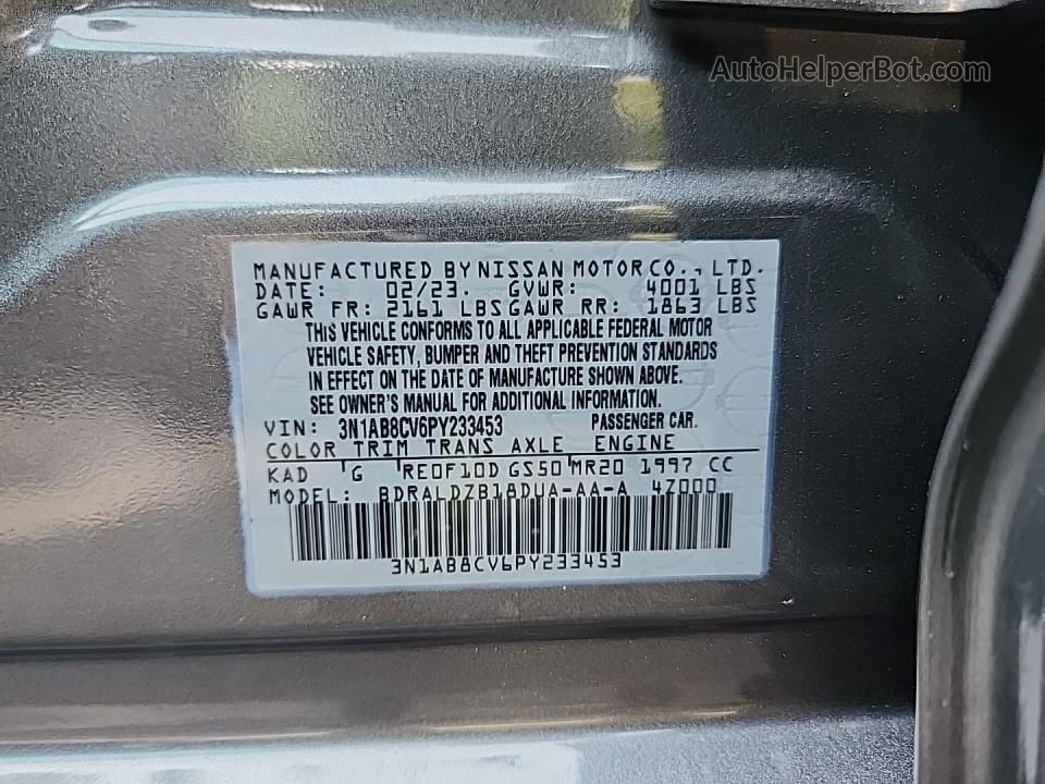 2023 Nissan Sentra Sv Серый vin: 3N1AB8CV6PY233453