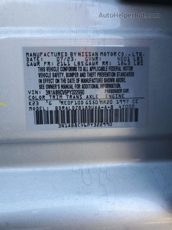 2023 Nissan Sentra Sv Silver vin: 3N1AB8CV6PY322990
