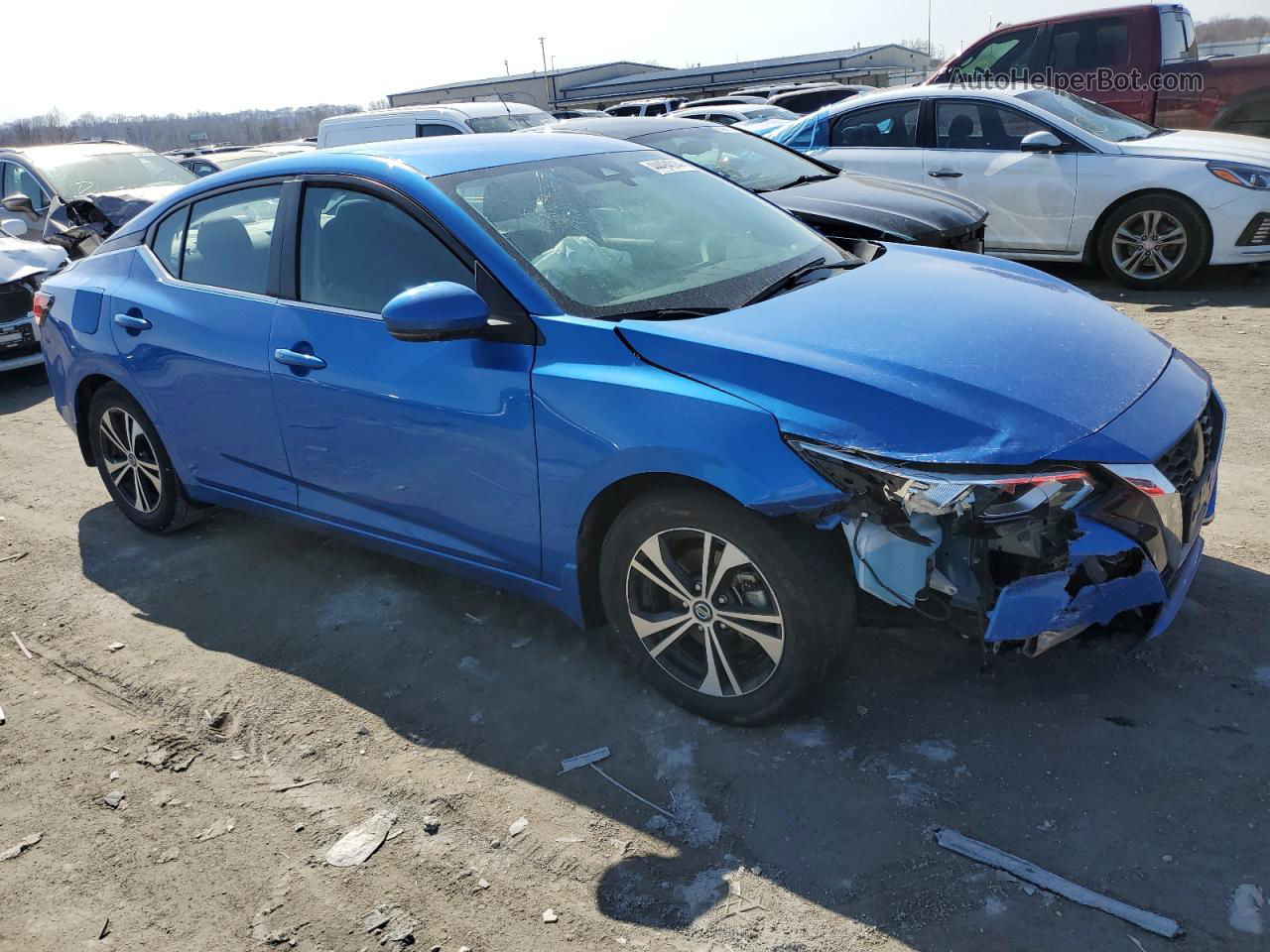 2020 Nissan Sentra Sv Blue vin: 3N1AB8CV7LY278217