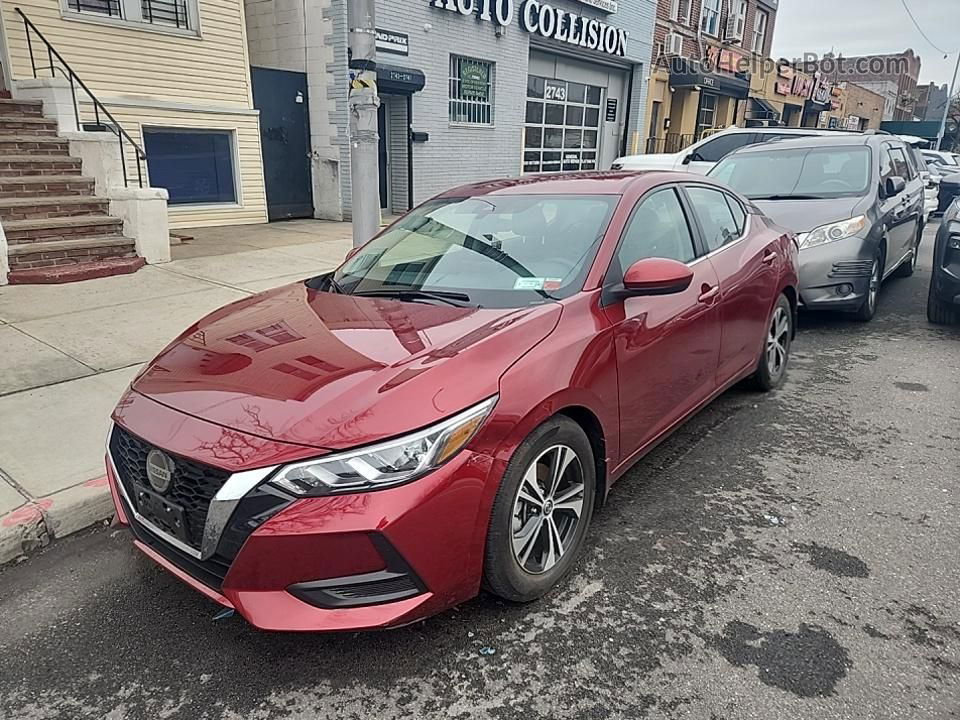 2021 Nissan Sentra Sv Красный vin: 3N1AB8CV7MY222392