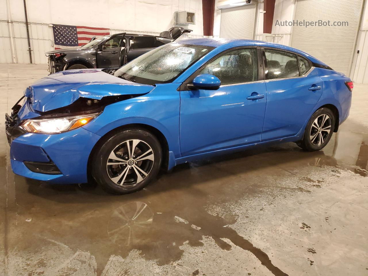 2021 Nissan Sentra Sv Blue vin: 3N1AB8CV7MY302856