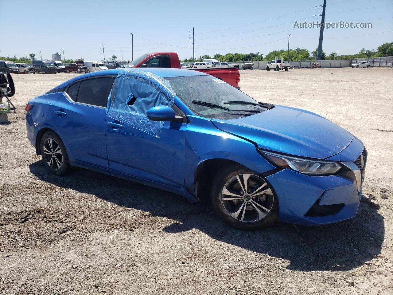 2021 Nissan Sentra Sv Blue vin: 3N1AB8CV7MY323352