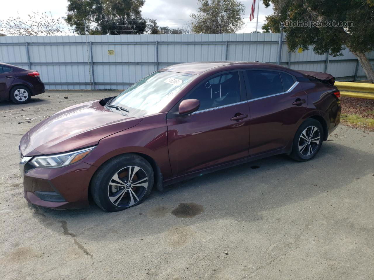 2021 Nissan Sentra Sv Burgundy vin: 3N1AB8CV7MY330124