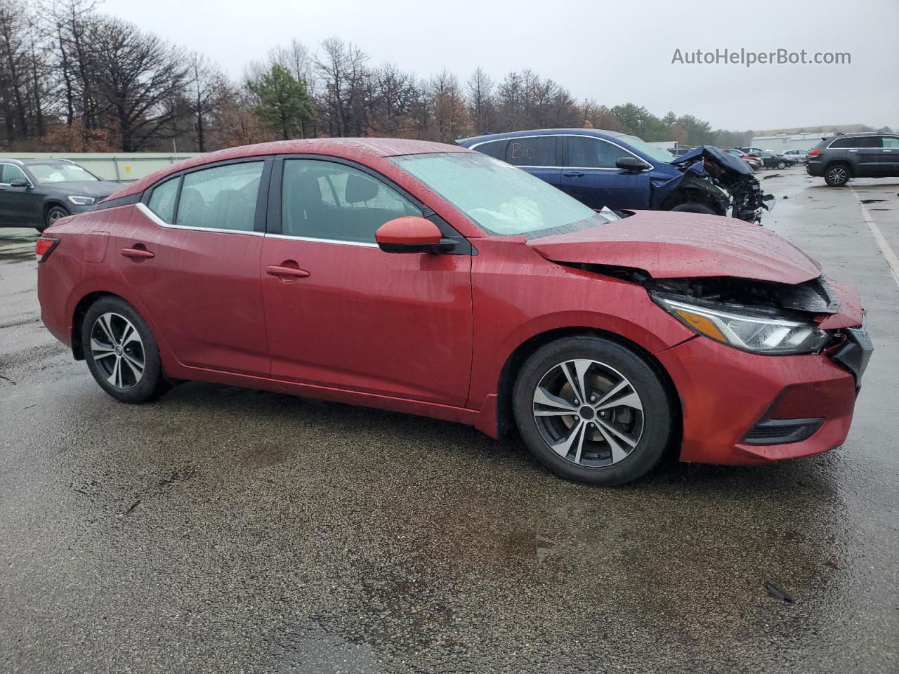 2021 Nissan Sentra Sv Красный vin: 3N1AB8CV8MY210025