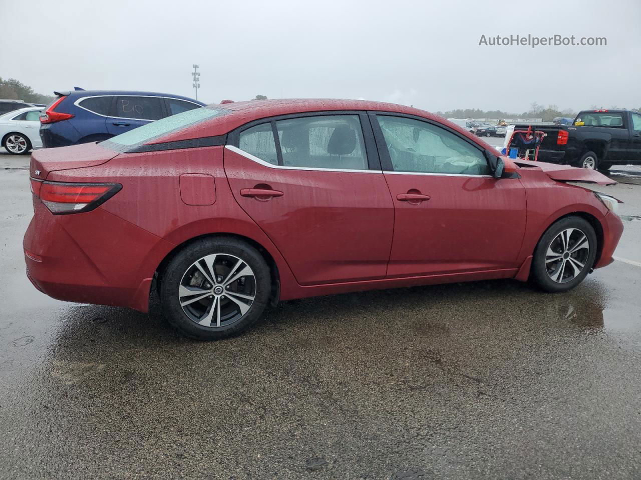 2021 Nissan Sentra Sv Red vin: 3N1AB8CV8MY210025