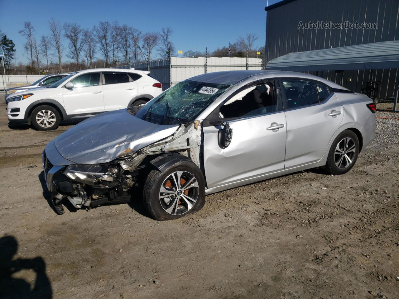 2021 Nissan Sentra Sv Серебряный vin: 3N1AB8CV8MY235636