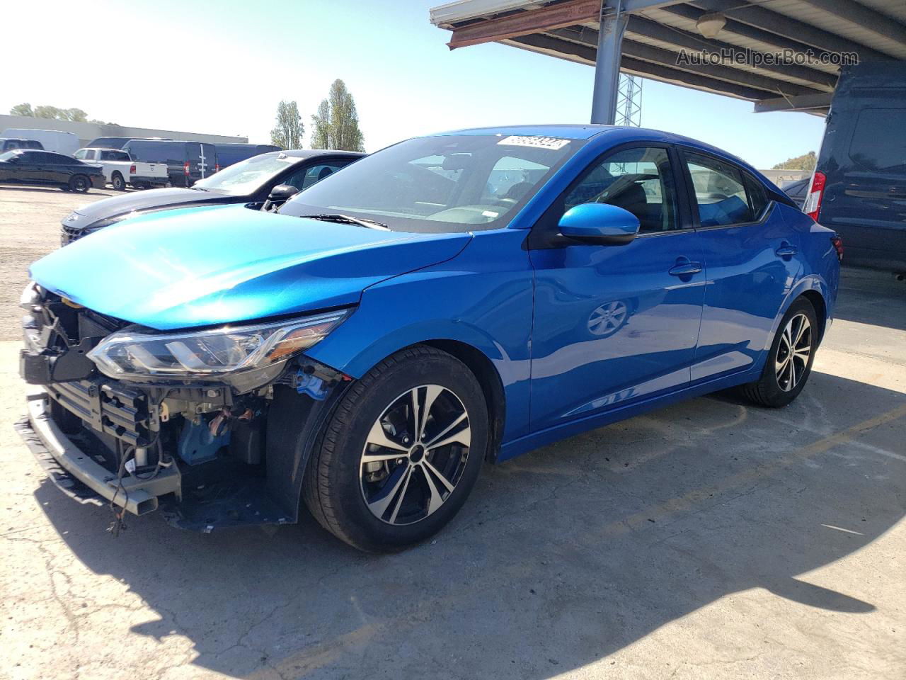 2021 Nissan Sentra Sv Синий vin: 3N1AB8CV8MY270001