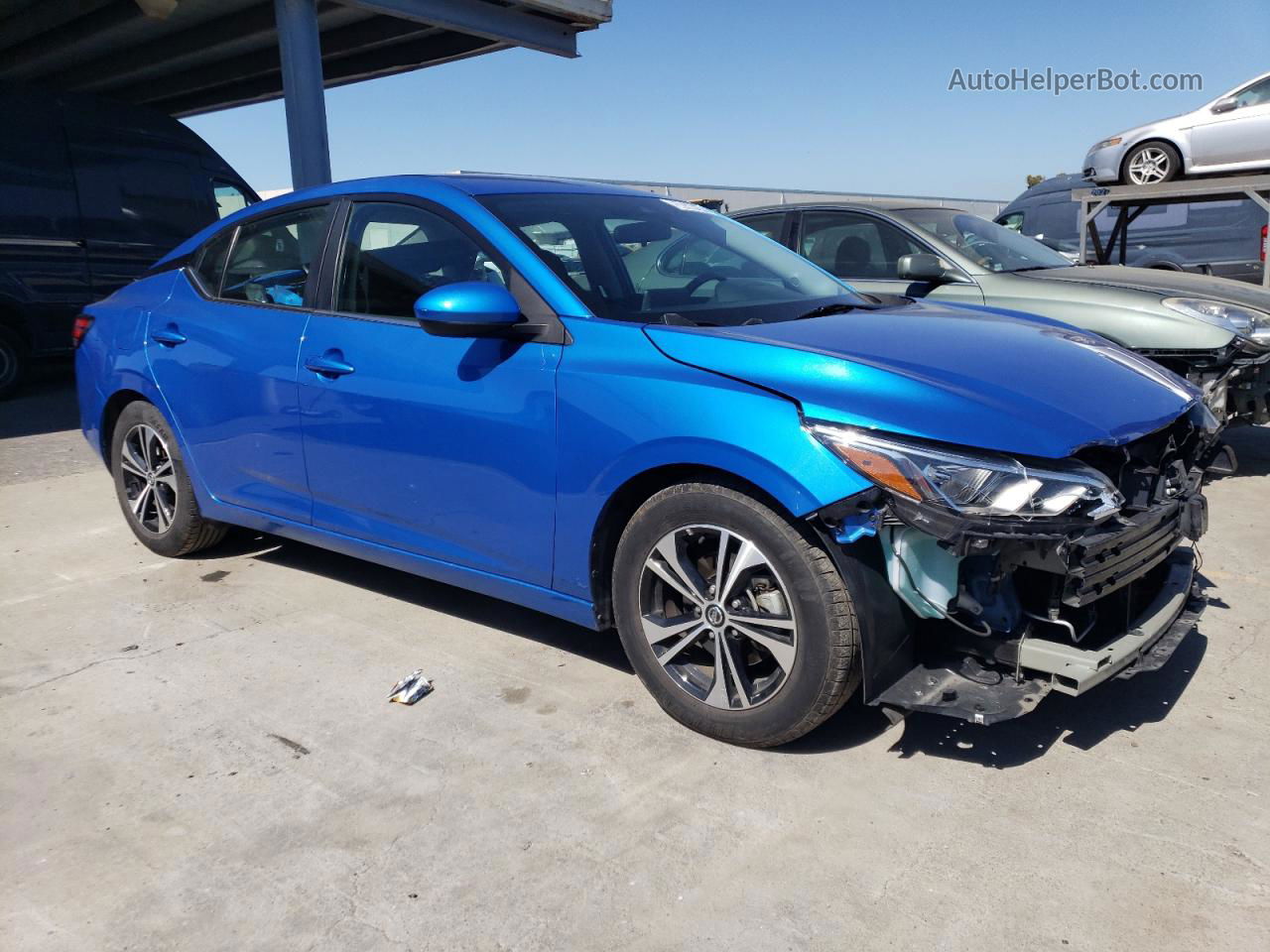 2021 Nissan Sentra Sv Синий vin: 3N1AB8CV8MY270001