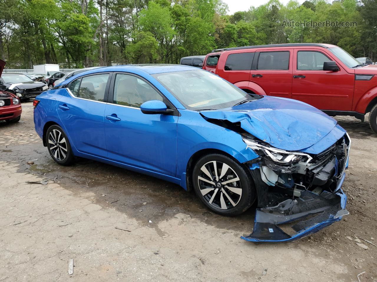 2021 Nissan Sentra Sv Blue vin: 3N1AB8CV8MY285825