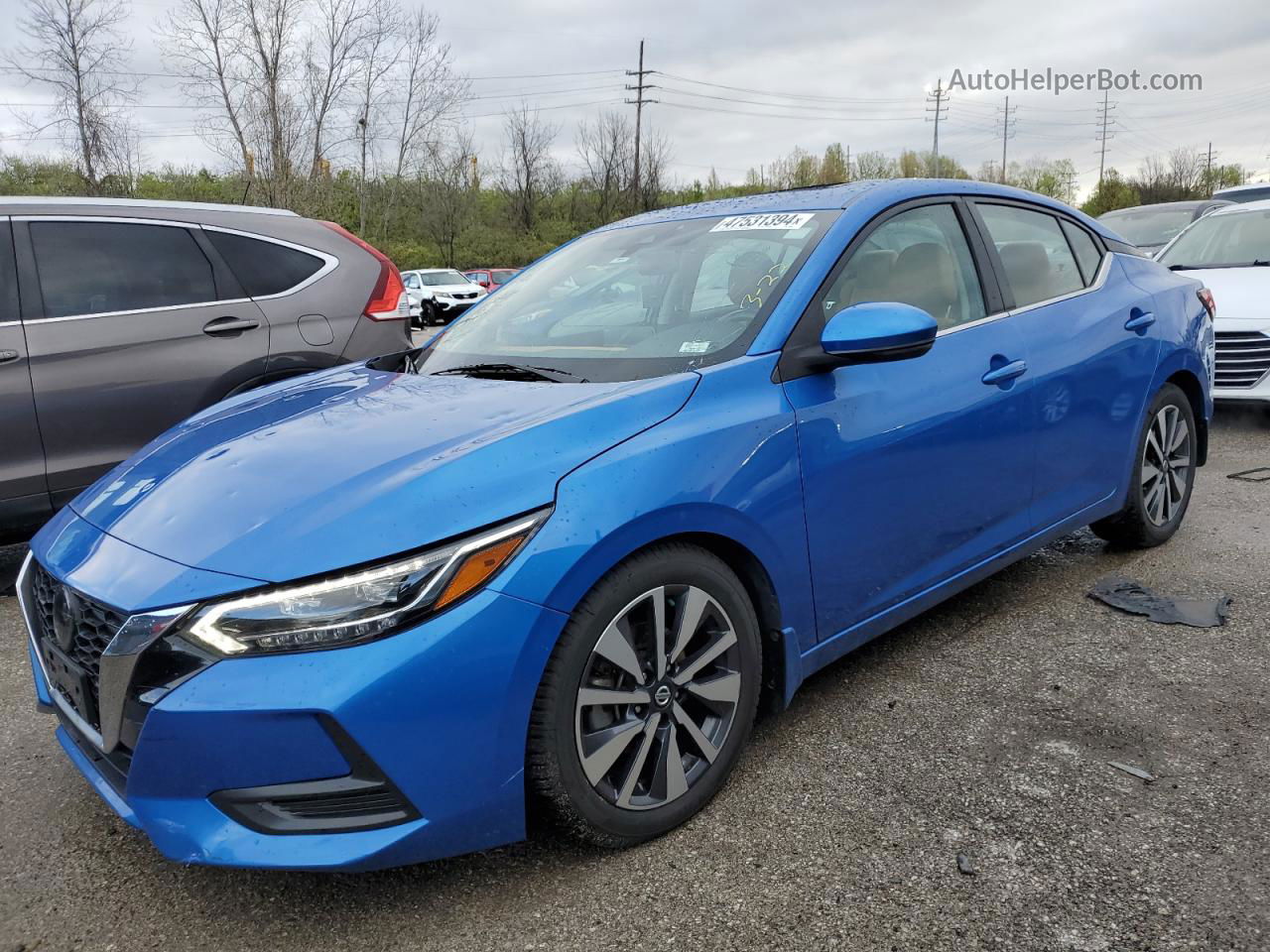 2020 Nissan Sentra Sv Синий vin: 3N1AB8CV9LY244599