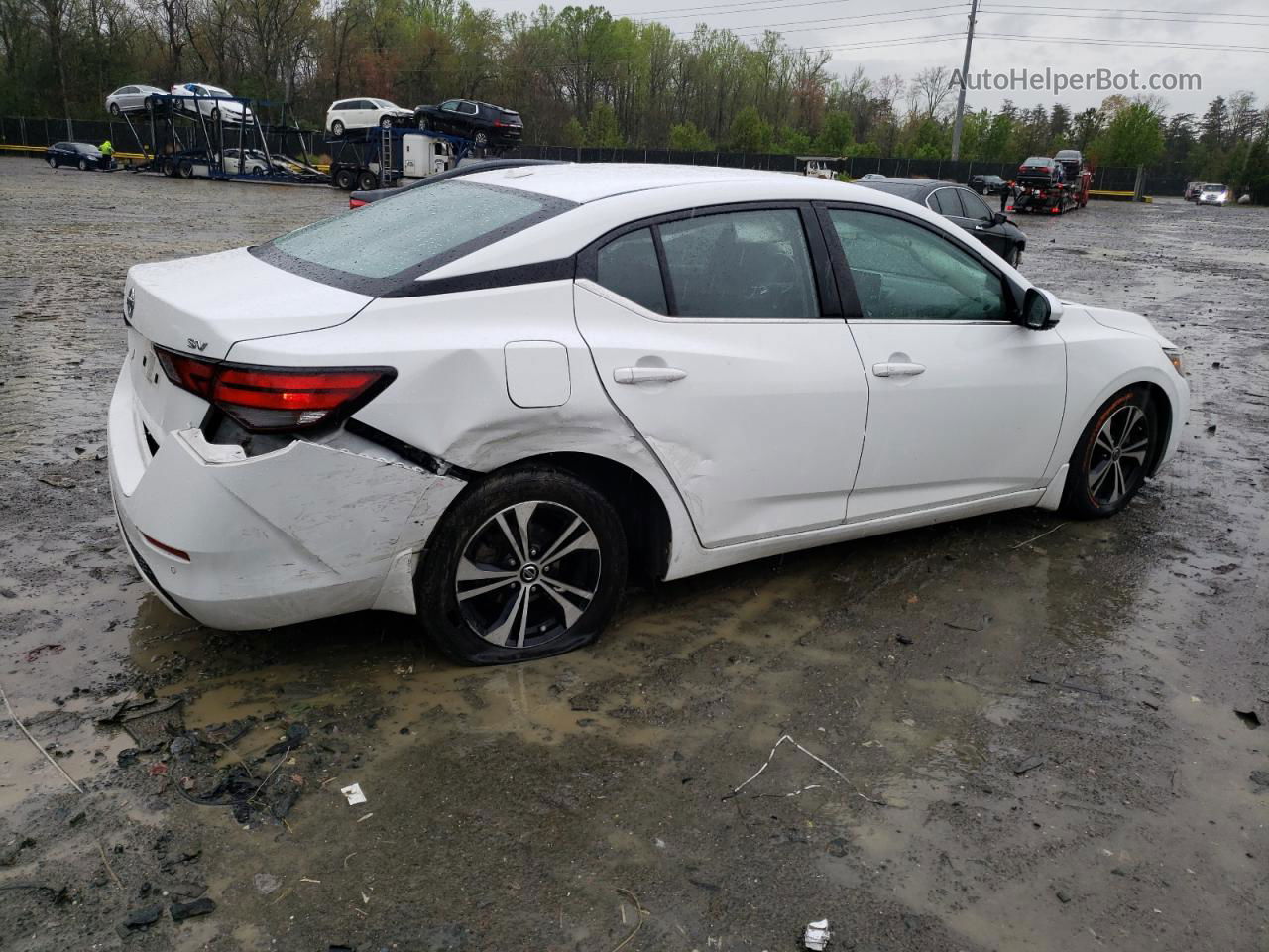 2020 Nissan Sentra Sv Белый vin: 3N1AB8CV9LY246434