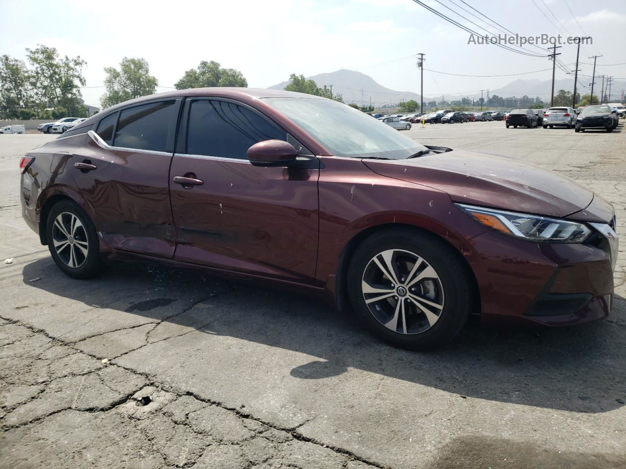 2020 Nissan Sentra Sv Бордовый vin: 3N1AB8CV9LY297951