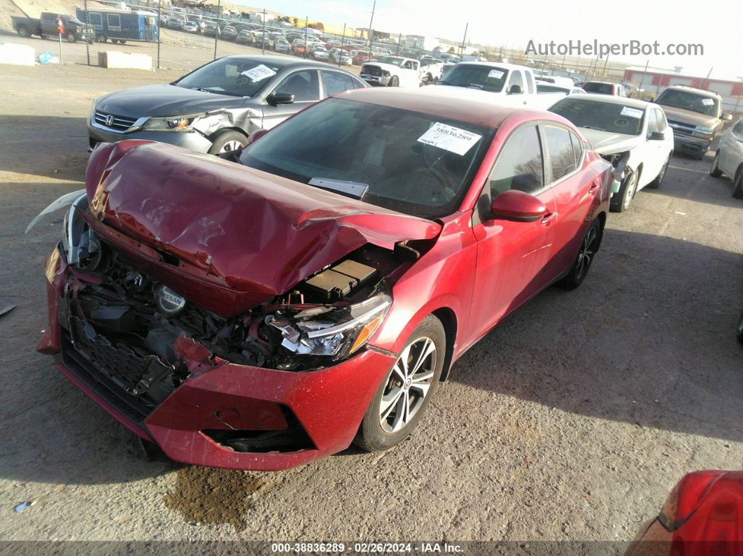 2021 Nissan Sentra Sv Xtronic Cvt Red vin: 3N1AB8CV9MY220045