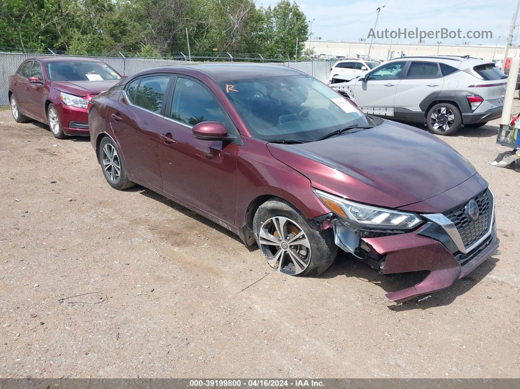 2020 Nissan Sentra Sv Xtronic Cvt Maroon vin: 3N1AB8CVXLY246278