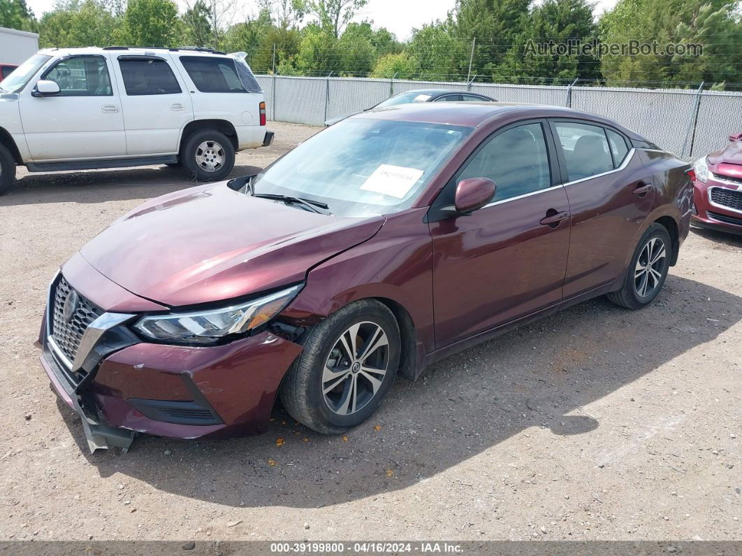 2020 Nissan Sentra Sv Xtronic Cvt Maroon vin: 3N1AB8CVXLY246278