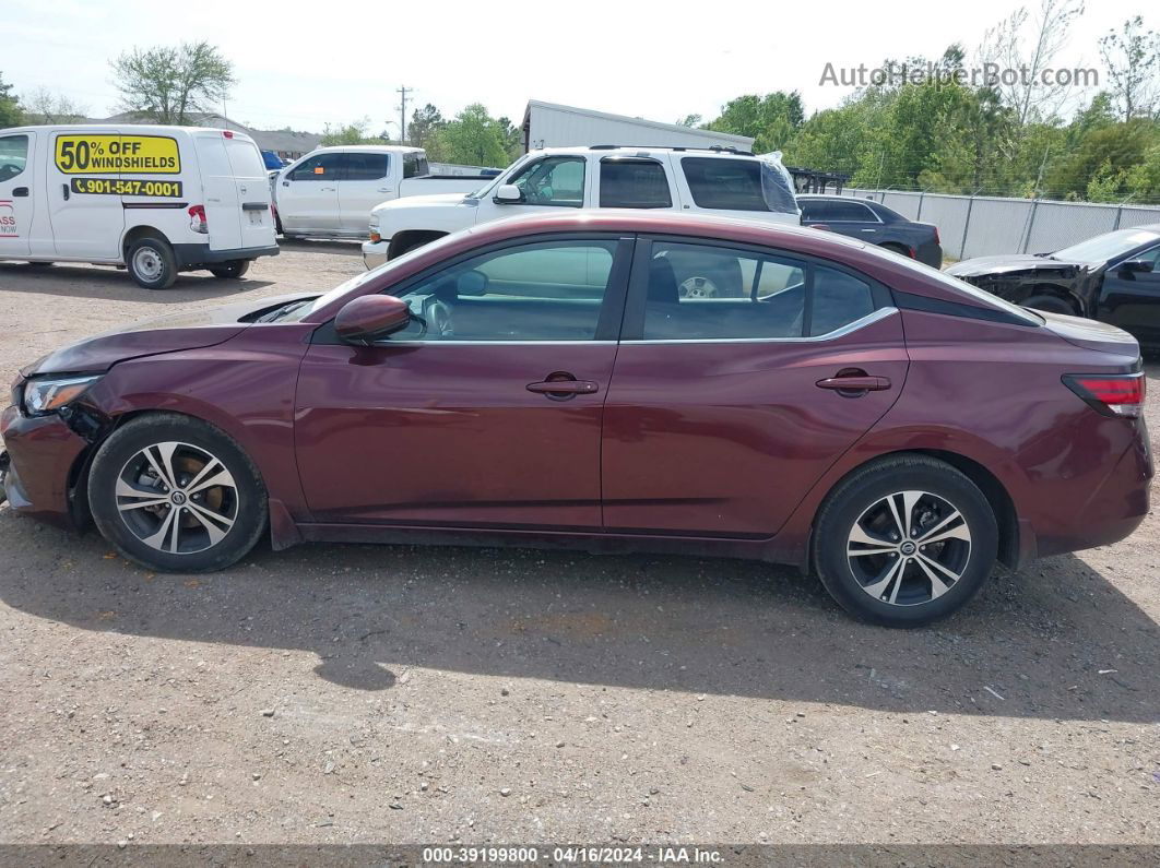 2020 Nissan Sentra Sv Xtronic Cvt Maroon vin: 3N1AB8CVXLY246278