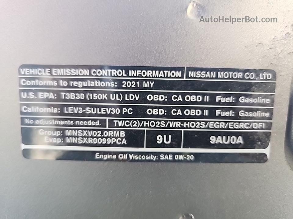 2021 Nissan Sentra Sv Gray vin: 3N1AB8CVXMY241972