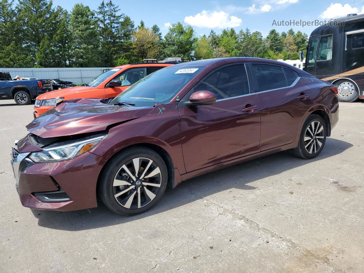 2021 Nissan Sentra Sv Burgundy vin: 3N1AB8CVXMY254477