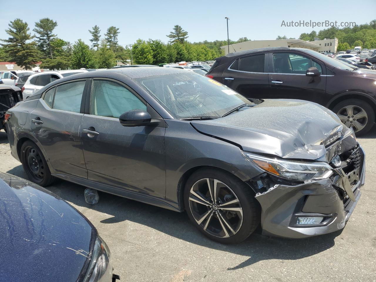 2021 Nissan Sentra Sr Серый vin: 3N1AB8DV0MY209952