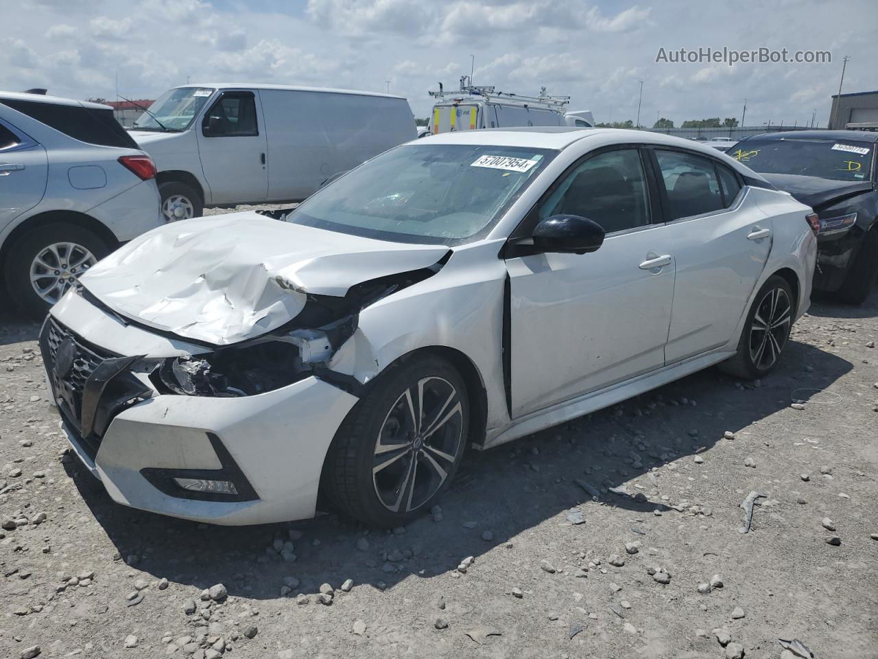 2021 Nissan Sentra Sr Белый vin: 3N1AB8DV0MY308836