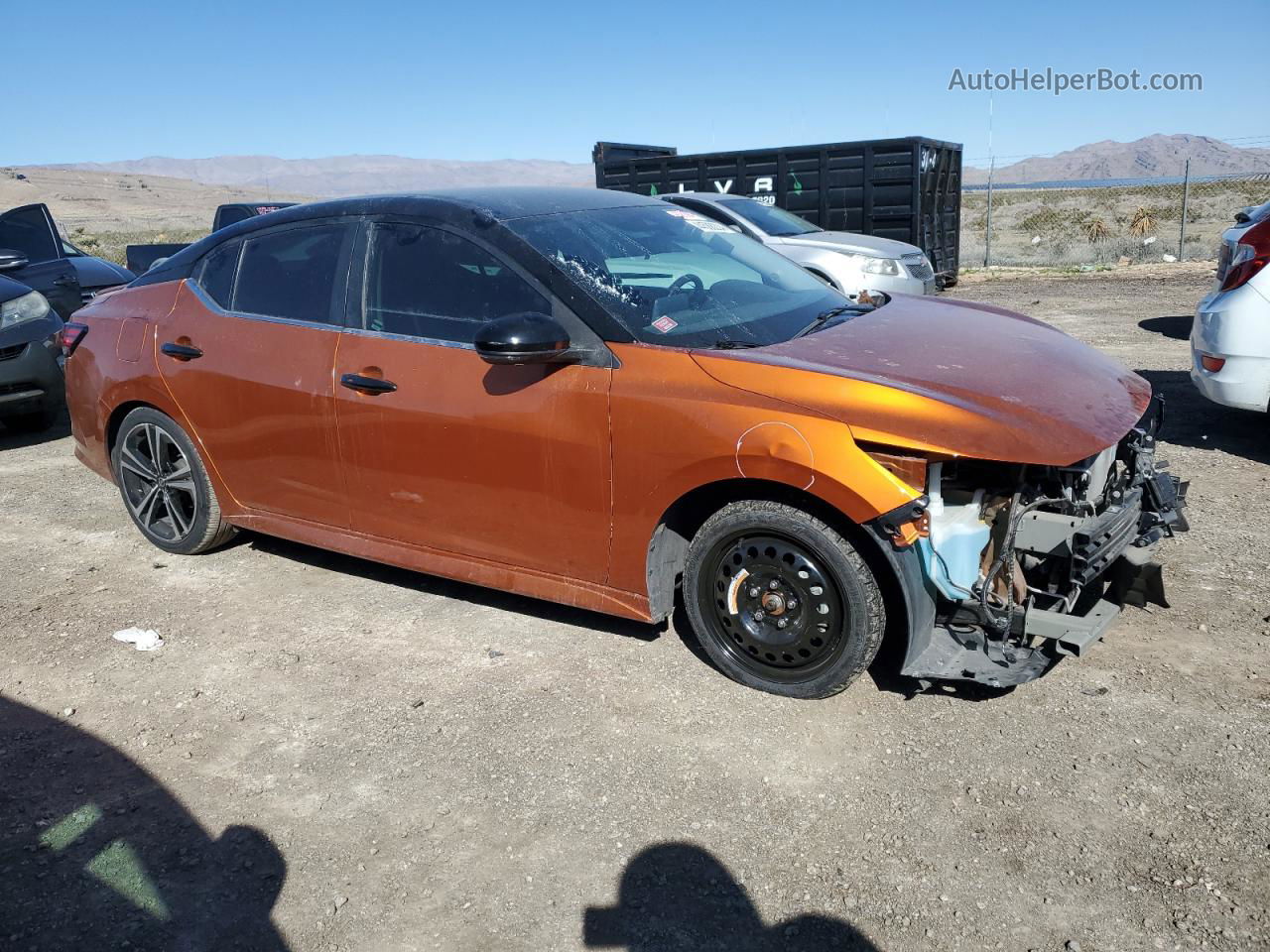 2020 Nissan Sentra Sr Оранжевый vin: 3N1AB8DV2LY243020