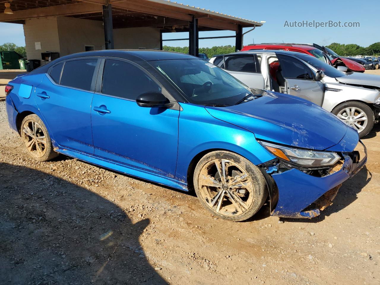 2021 Nissan Sentra Sr Blue vin: 3N1AB8DV2MY287424