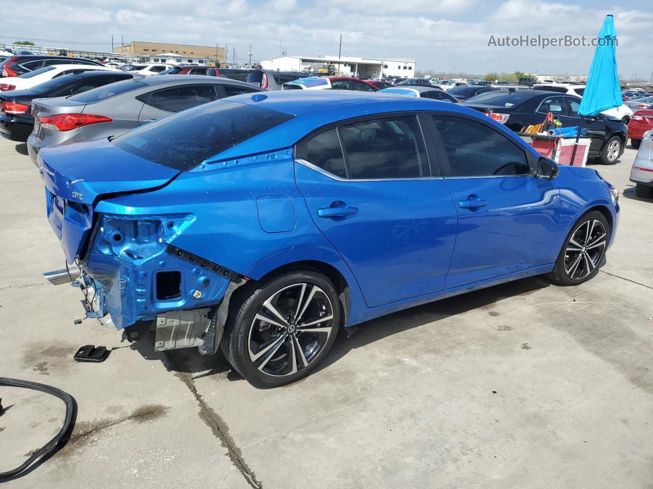 2021 Nissan Sentra Sr Синий vin: 3N1AB8DV4MY244879