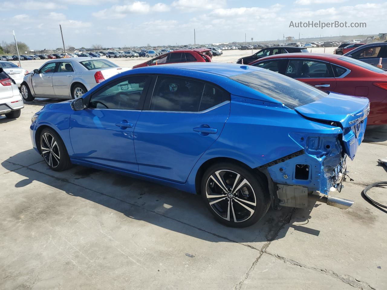 2021 Nissan Sentra Sr Синий vin: 3N1AB8DV4MY244879