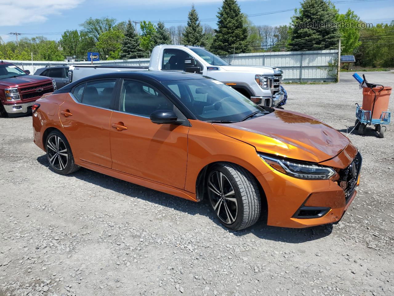 2020 Nissan Sentra Sr Orange vin: 3N1AB8DV5LY287545