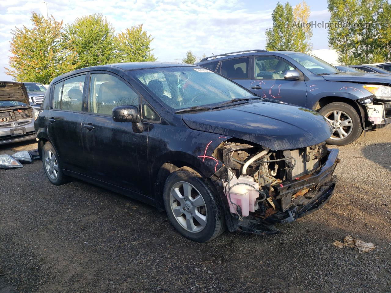 2009 Nissan Versa S Черный vin: 3N1BC13E39L477019