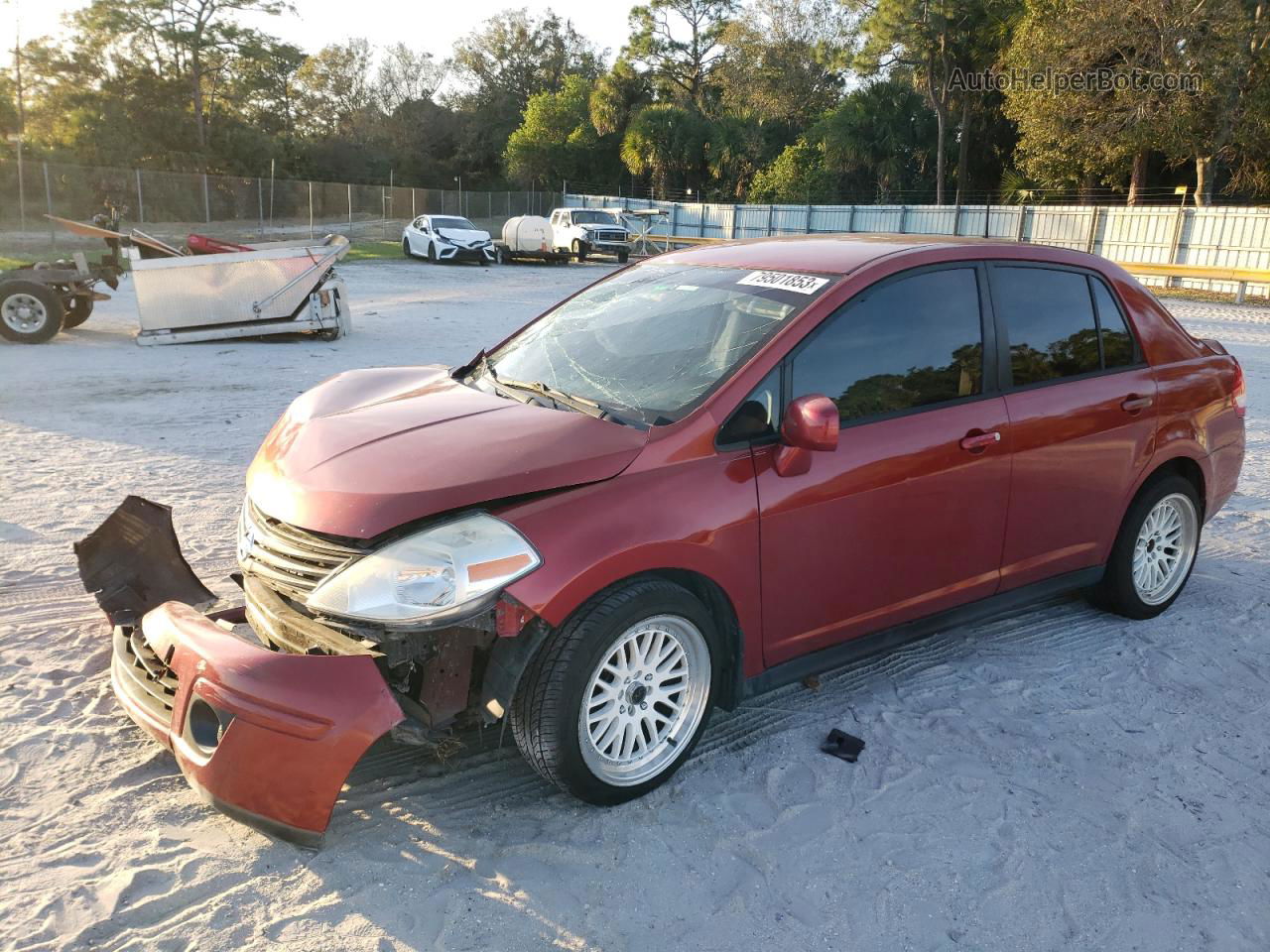 2010 Nissan Versa S Красный vin: 3N1BC1AP6AL419298