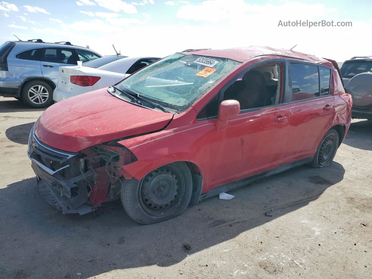 2010 Nissan Versa S Red vin: 3N1BC1CP0AL357281