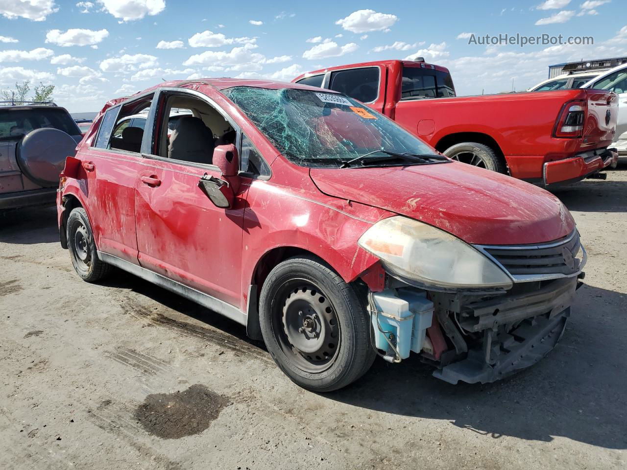 2010 Nissan Versa S Red vin: 3N1BC1CP0AL357281