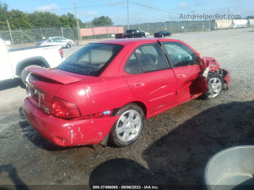 2005 Nissan Sentra 1.8 S Красный vin: 3N1CB51D05L508682