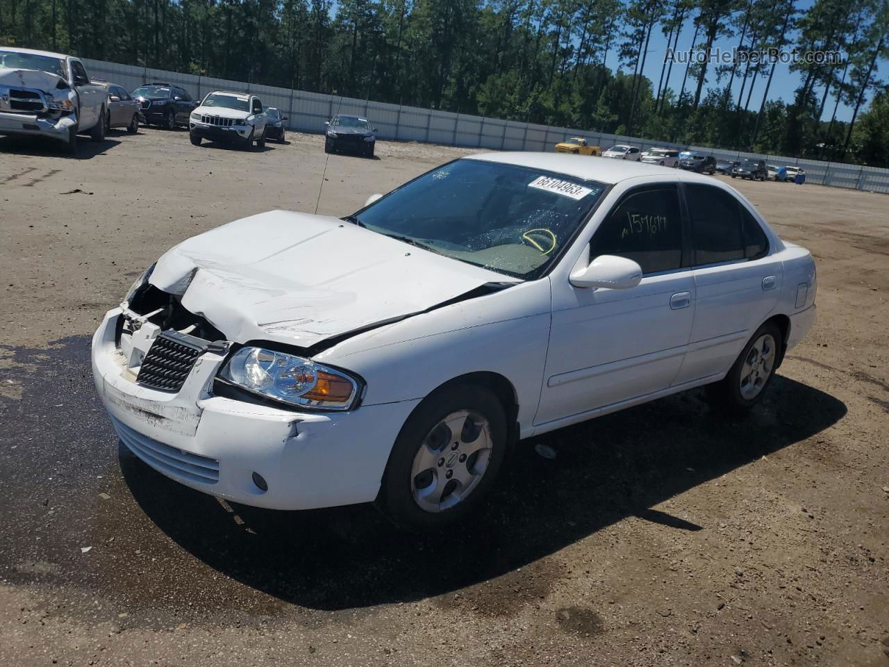 2005 Nissan Sentra 1.8 White vin: 3N1CB51D25L578751