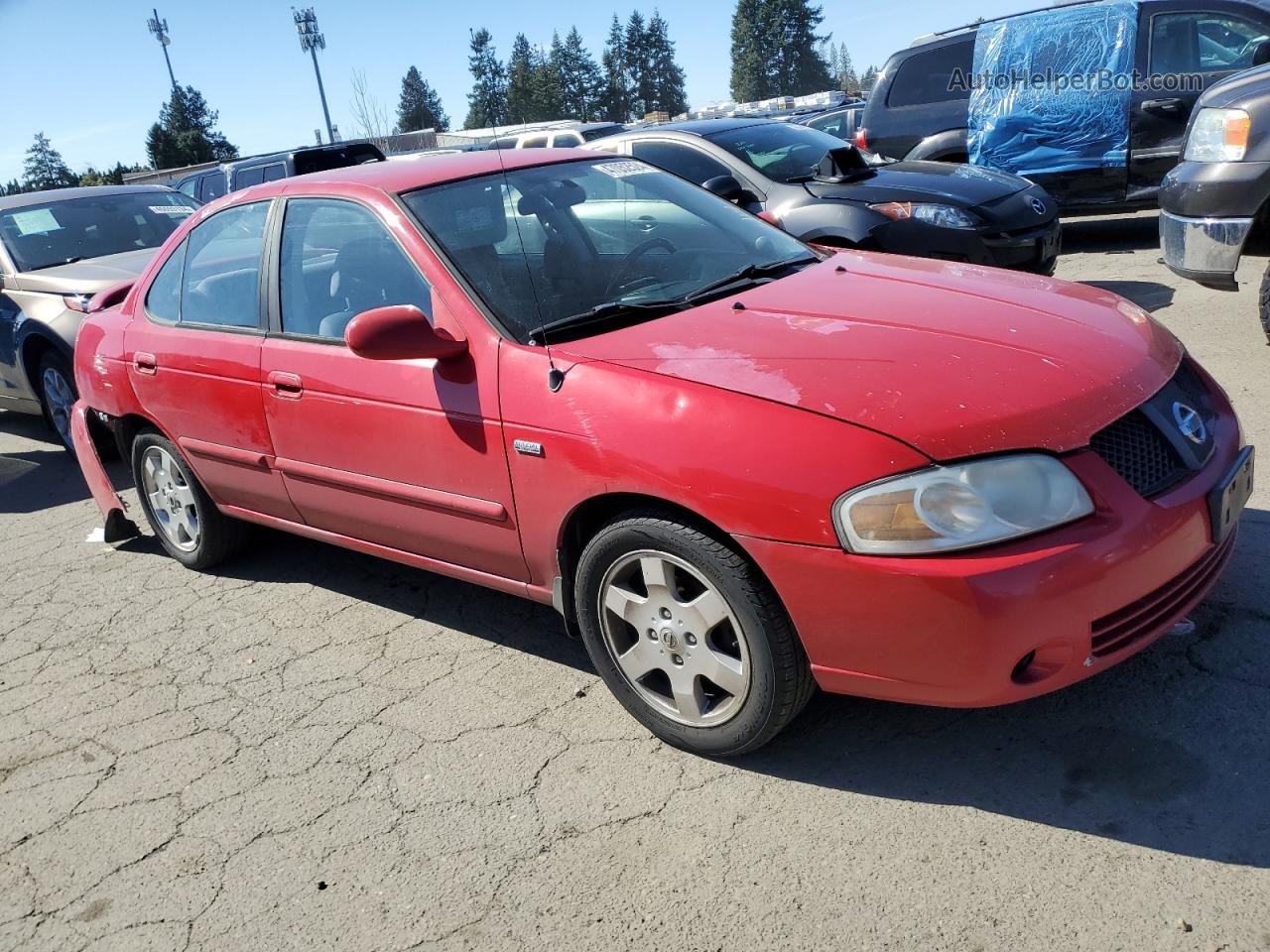 2005 Nissan Sentra 1.8 Красный vin: 3N1CB51D85L547925