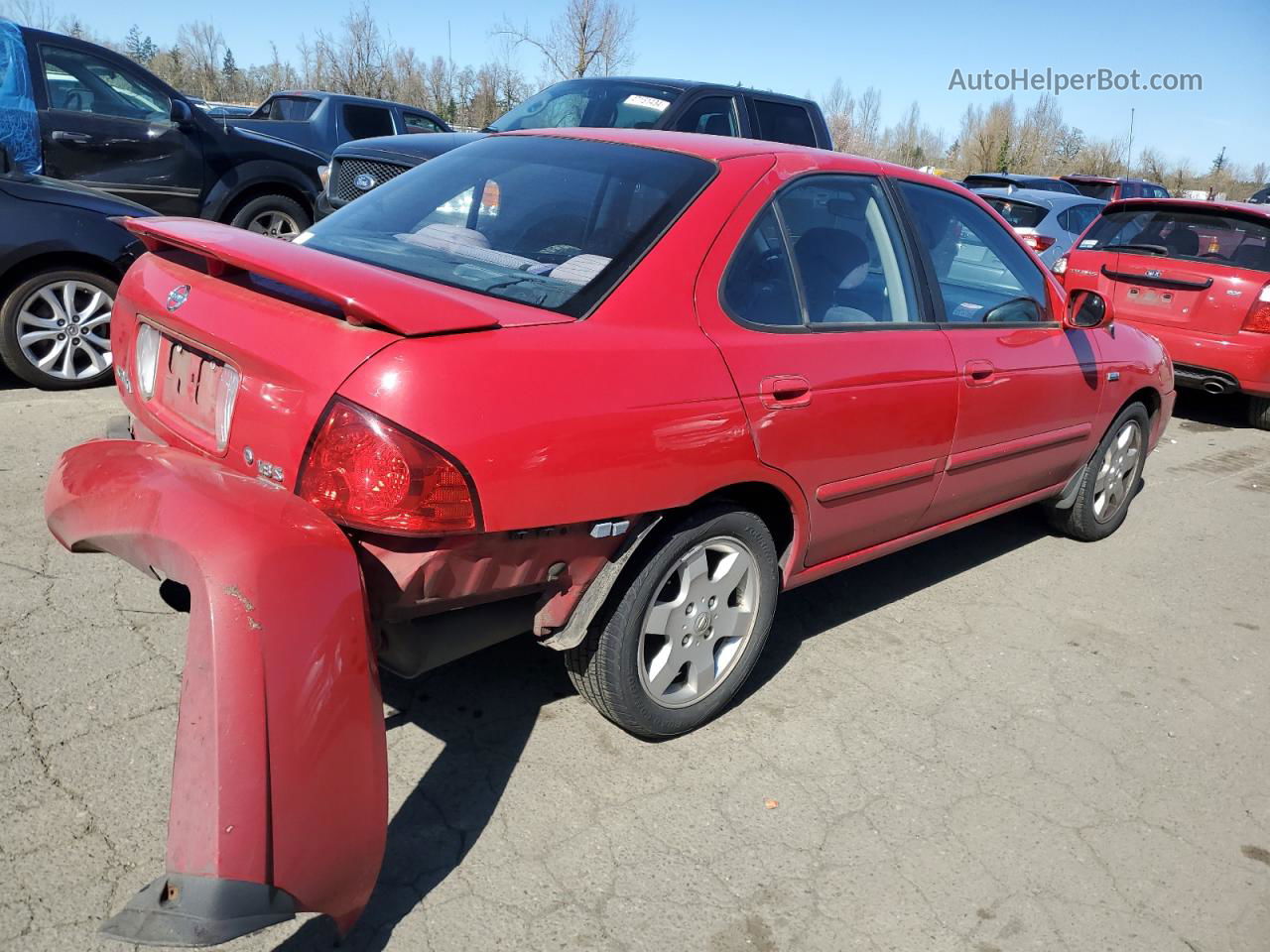 2005 Nissan Sentra 1.8 Red vin: 3N1CB51D85L547925